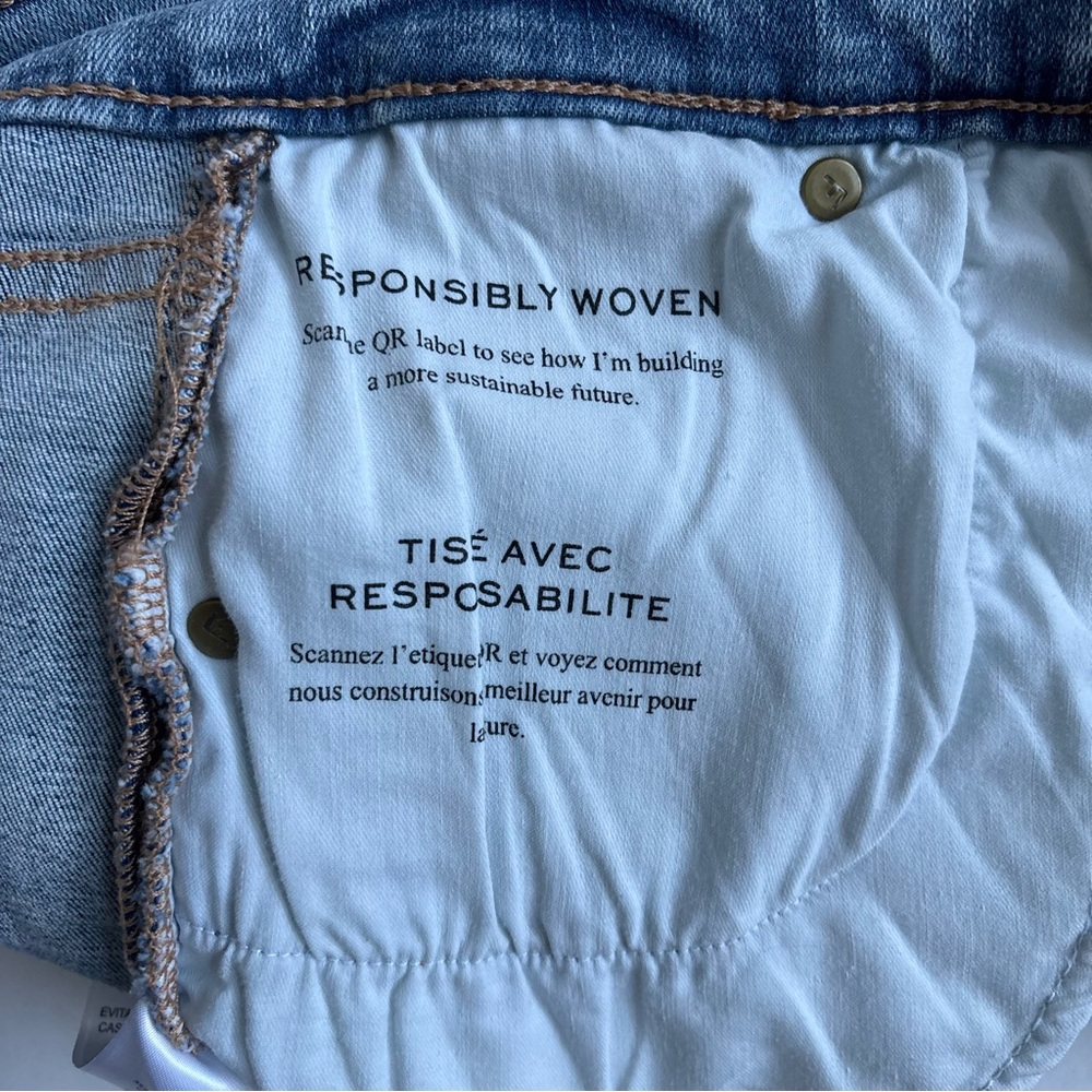 FRAME Esther The Snapped Cropped High-Rise Blue Ankle Denim Leggings Size 28 - Picture 8 of 16